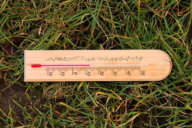 Imagem de termômetro na grama